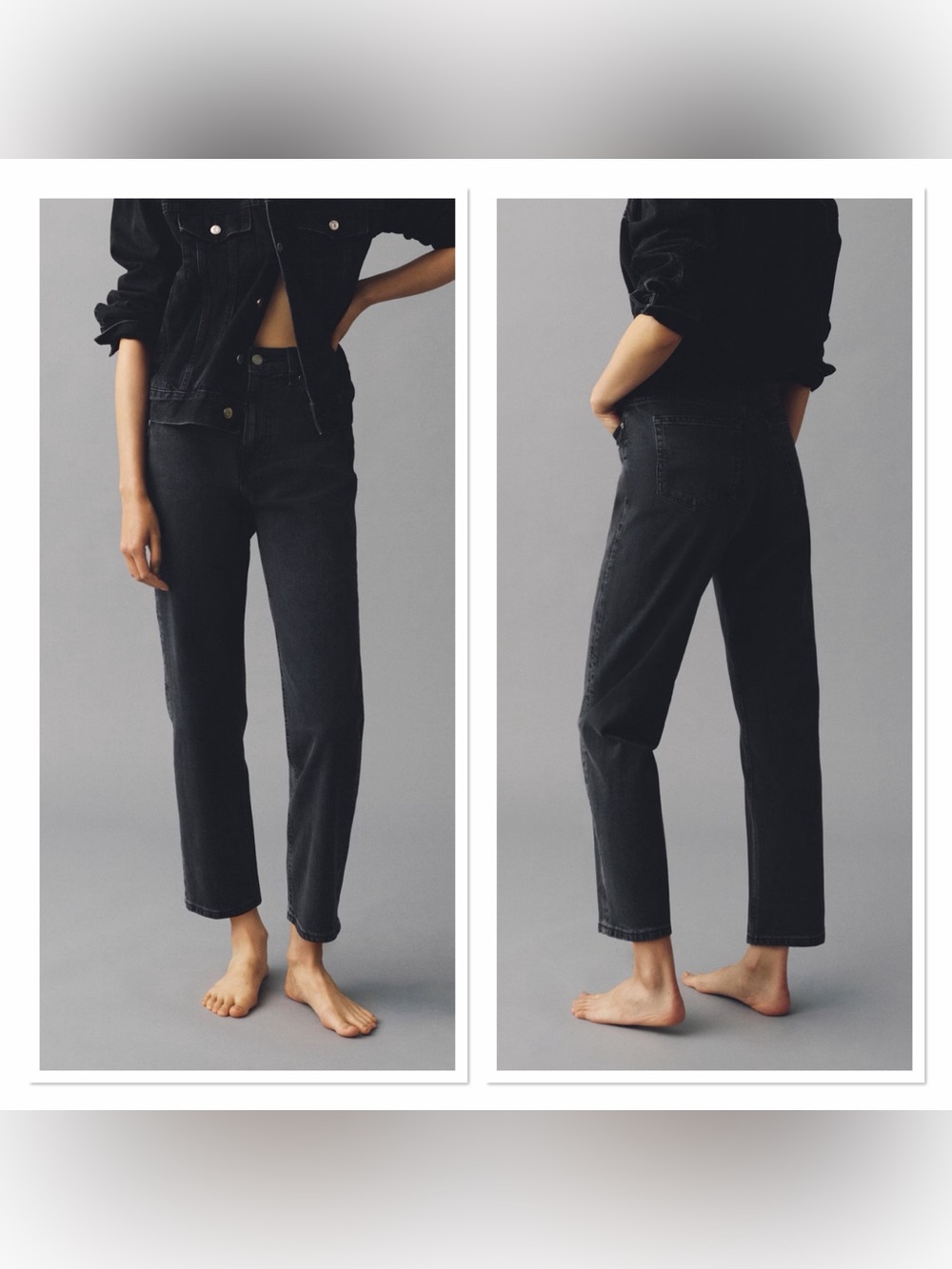 H&M Ultra High Rise Grey Mom Jeans
